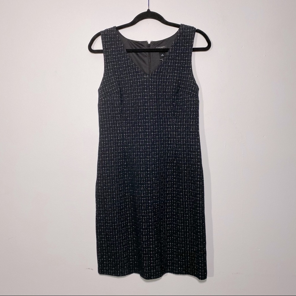 Ann Taylor Black and White V-Neck Dress